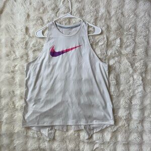 Nike Women's Off-White and Pink Tank Top